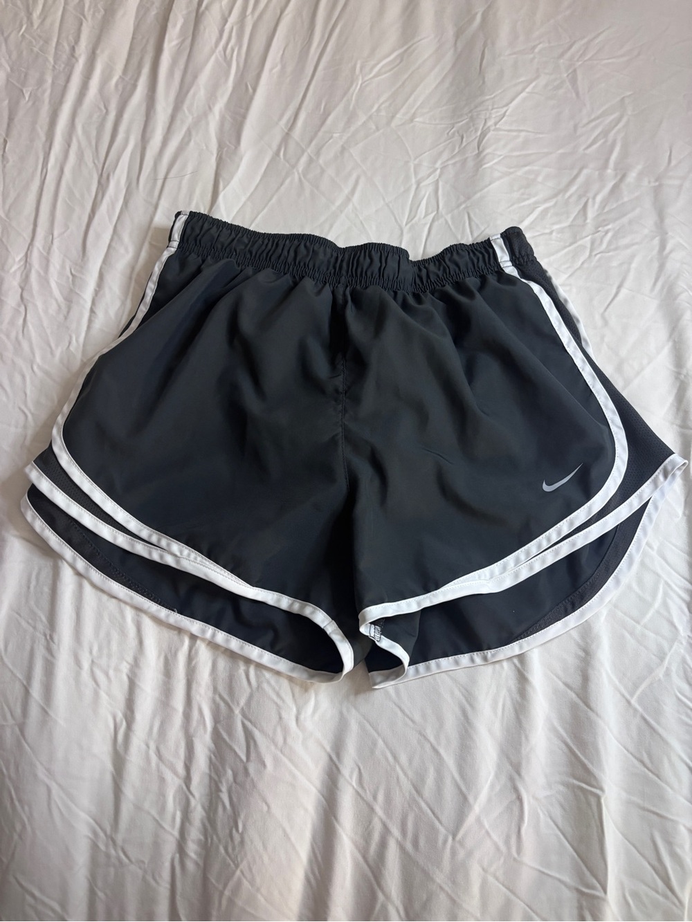 Nike Black Athletic Shorts with White Piping
